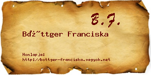 Böttger Franciska névjegykártya